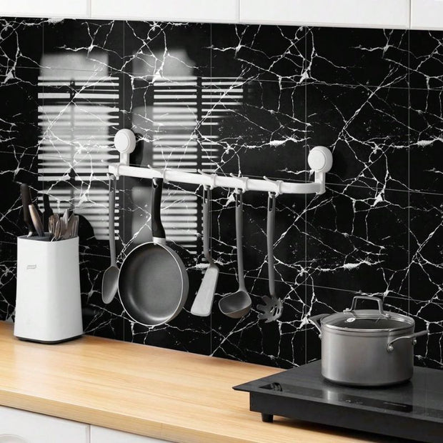 Panneau Mural PVC Effet Marbre Noir Moderne