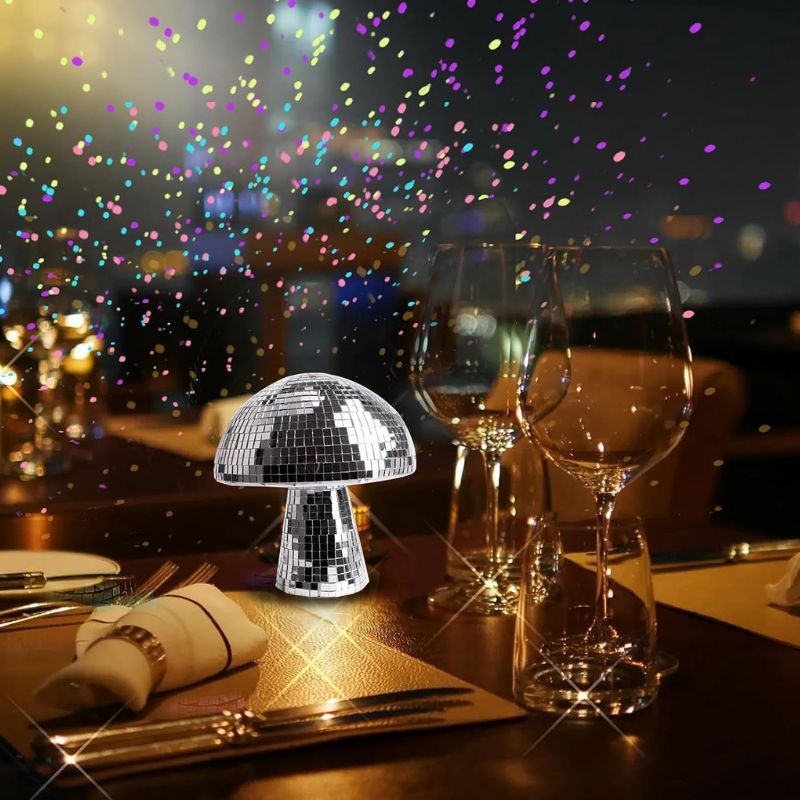 Lampe Champignon Style Discothèque Avec Reflets Brillants