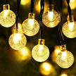 Guirlandes Guinguette Blanc Chaud Solaires Cristal LED
