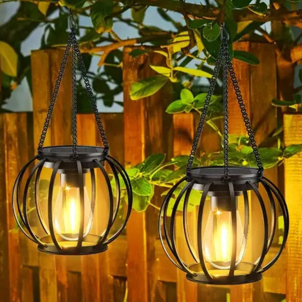 Lanternes Solaires Métal LED Suspendue Design Moderne