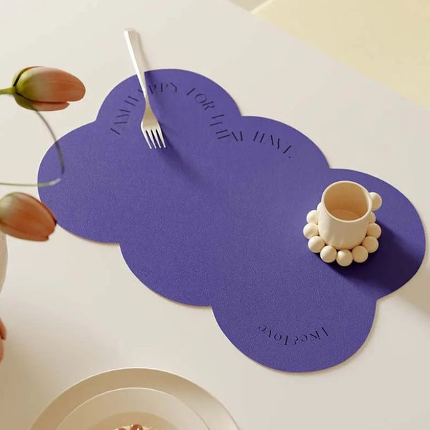 Set De Table En Forme De Nuage En Cuir Imperméable Et Lavable