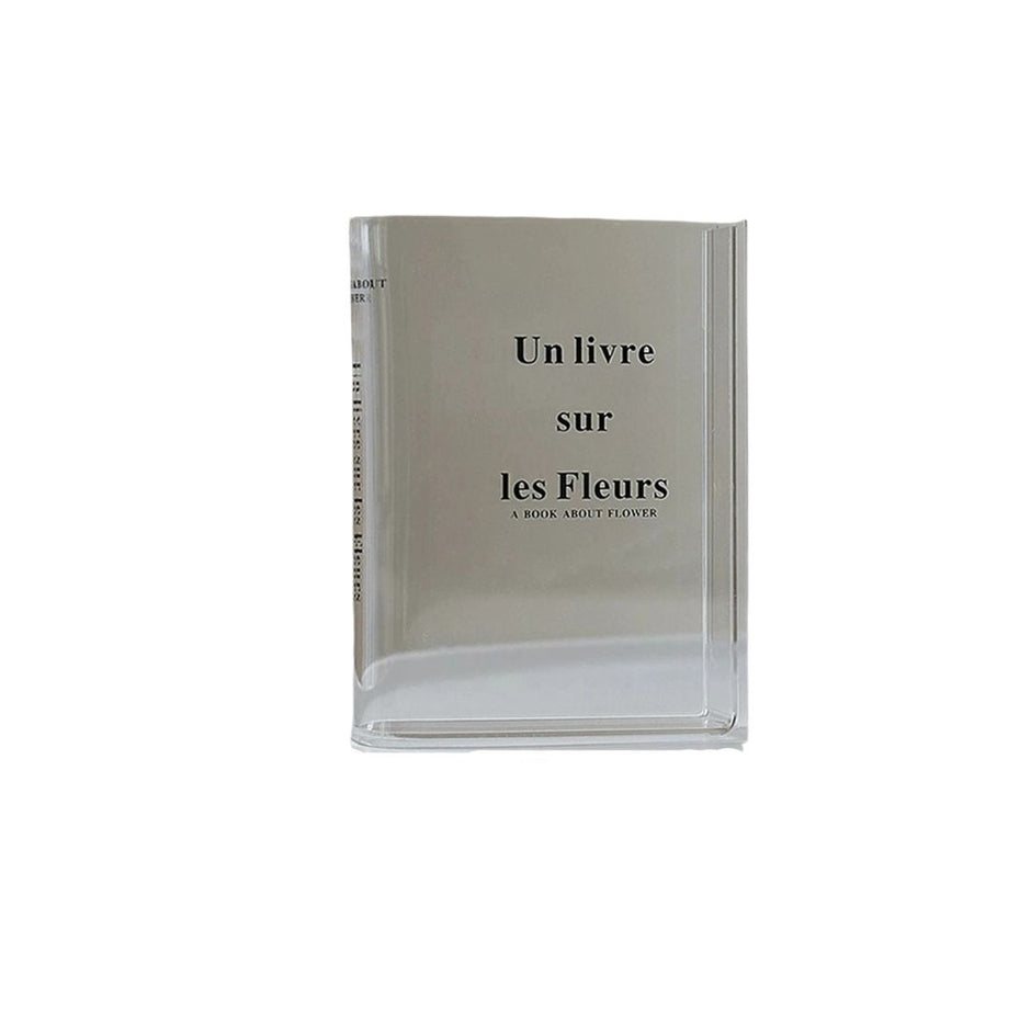 Vase Fleur en Acrylique Transparent En Forme de Livre