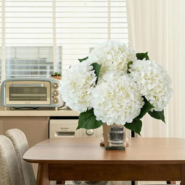 Fleur Artificielle Blanc Bouquet Hortensia Dense