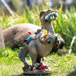 Sculpture Décorative Dinosaure Avec Gnomes En Scène Amusante