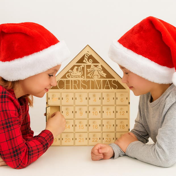 Calendrier De L’Avent Décoratif En Forme De Maison De Noël