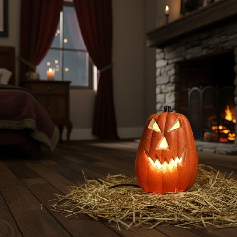 Citrouilles Halloween Lanterne avec Visage Terrifiant