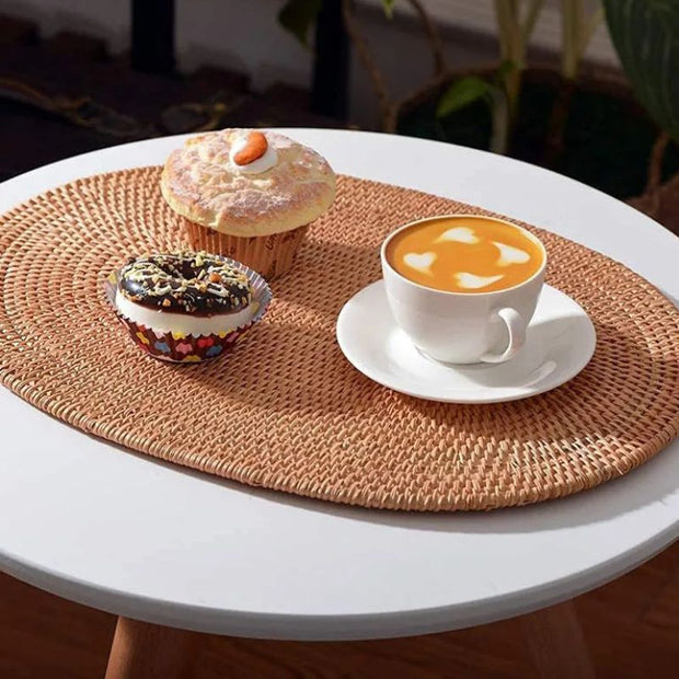 Set De Table En Rotin Artisanal Facile À Nettoyer Et Écologique