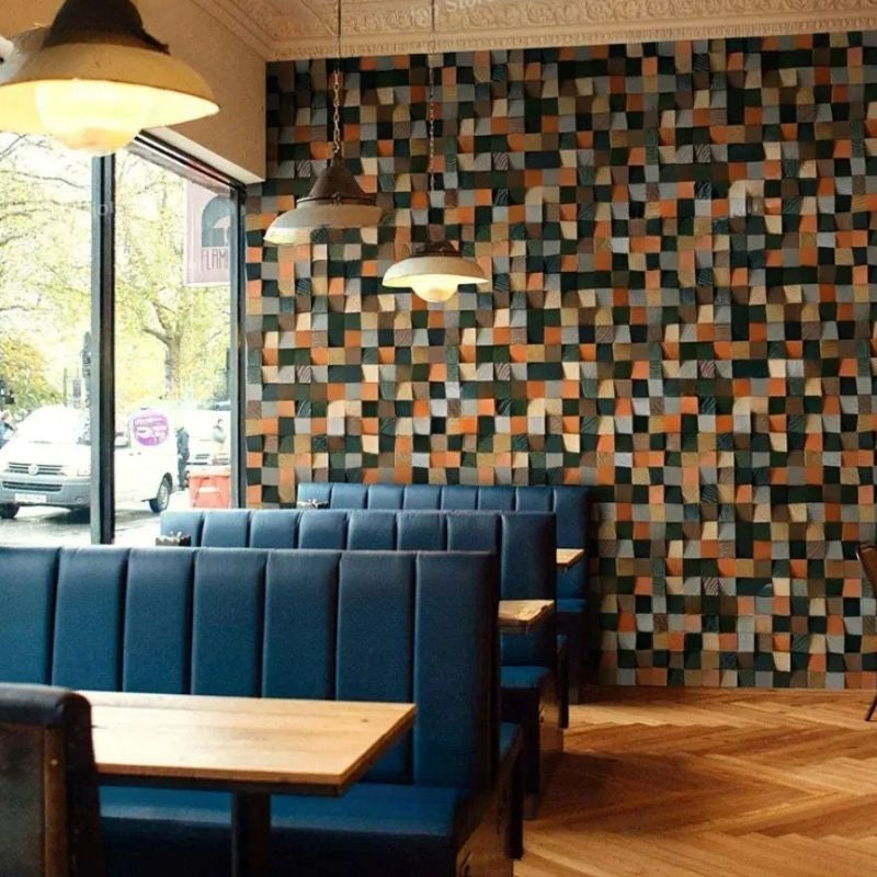 Panneau Mural Bois Avec Mosaïque 3D Et Relief Géométrique