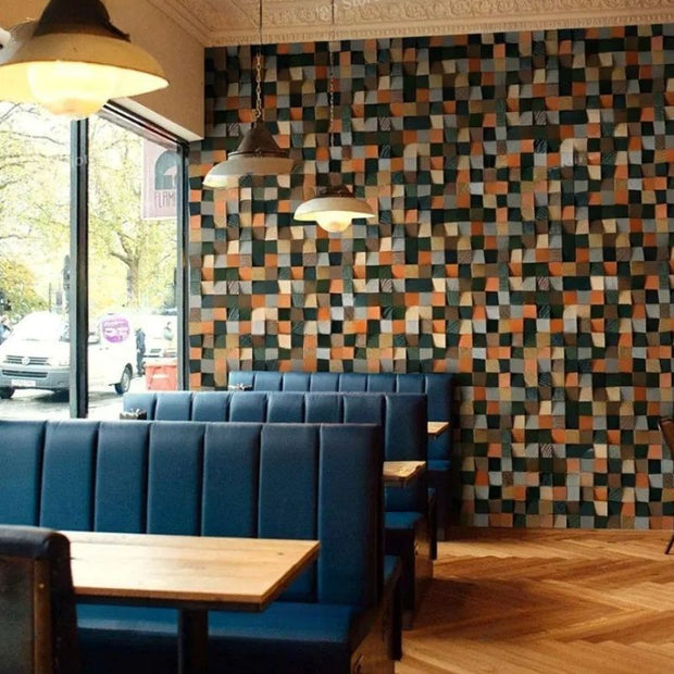 Panneau Mural Bois Avec Mosaïque 3D Et Relief Géométrique