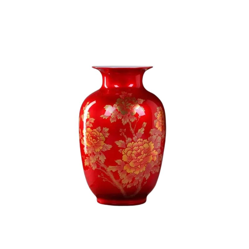 Vase Chinois Impérial Rouge