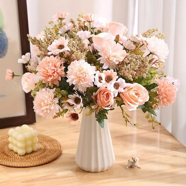 Fleur Artificielle Multicolore En Arrangement Raffiné