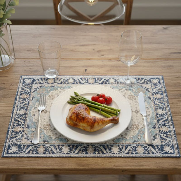 Set De Table En Lin Rétro Bohème Avec Motifs Géométriques Lot de 4