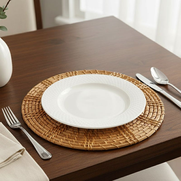 Set De Table Rotin Rond Naturel