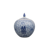 Vase en Porcelaine Chinoise Style Vintage Bleu et Blanc