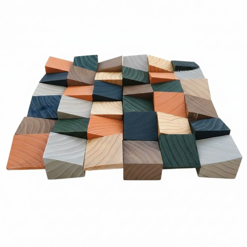 Panneau Mural Bois Avec Mosaïque 3D Et Relief Géométrique