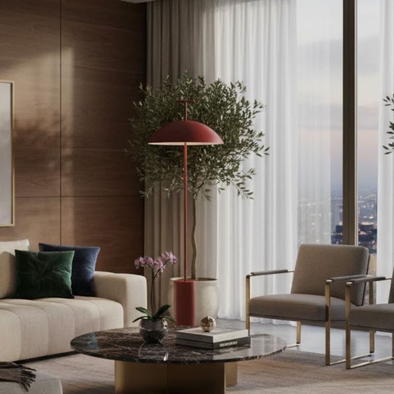 Lampe Champignon Design Rouge Style Industriel Et Raffiné