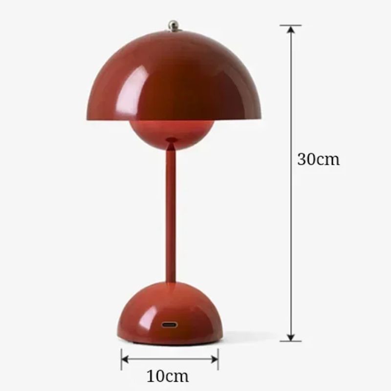 Lampe Champignon Vintage Rouge Tactile Rechargeable