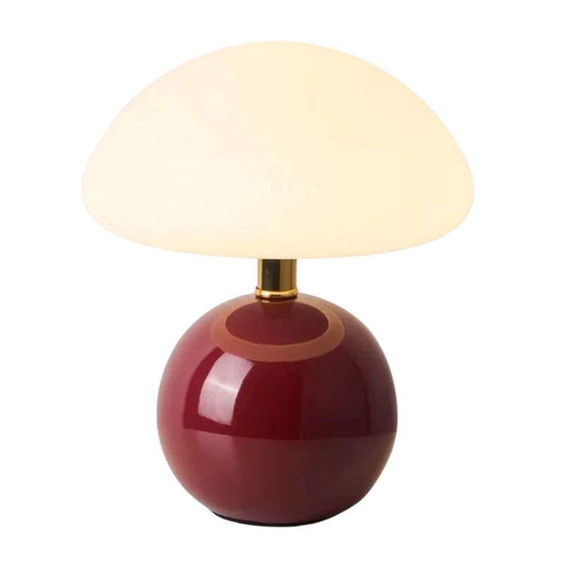 Lampe Champignon En Verre Opalin Design Moderne