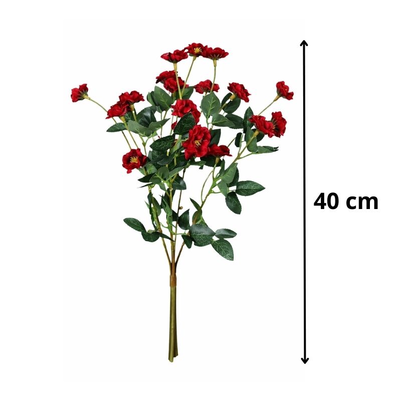 Fleur Artificielle Rouge en Branches De Roses