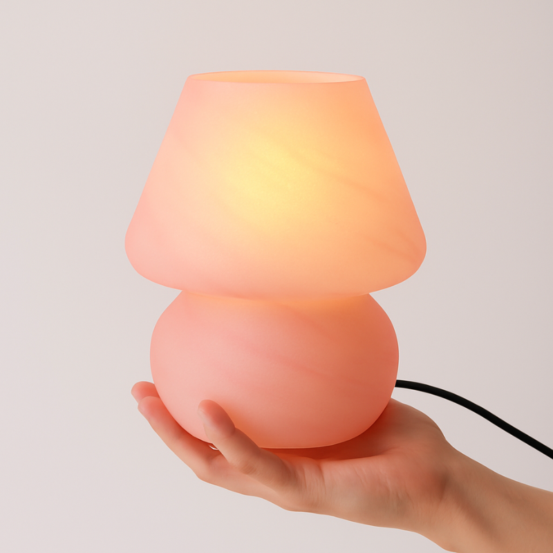 Lampe Champignon Rose Délicate