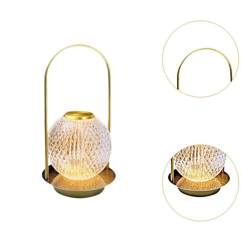 Éclairages De Table En Cristal Doré Avec Poignée Élégante