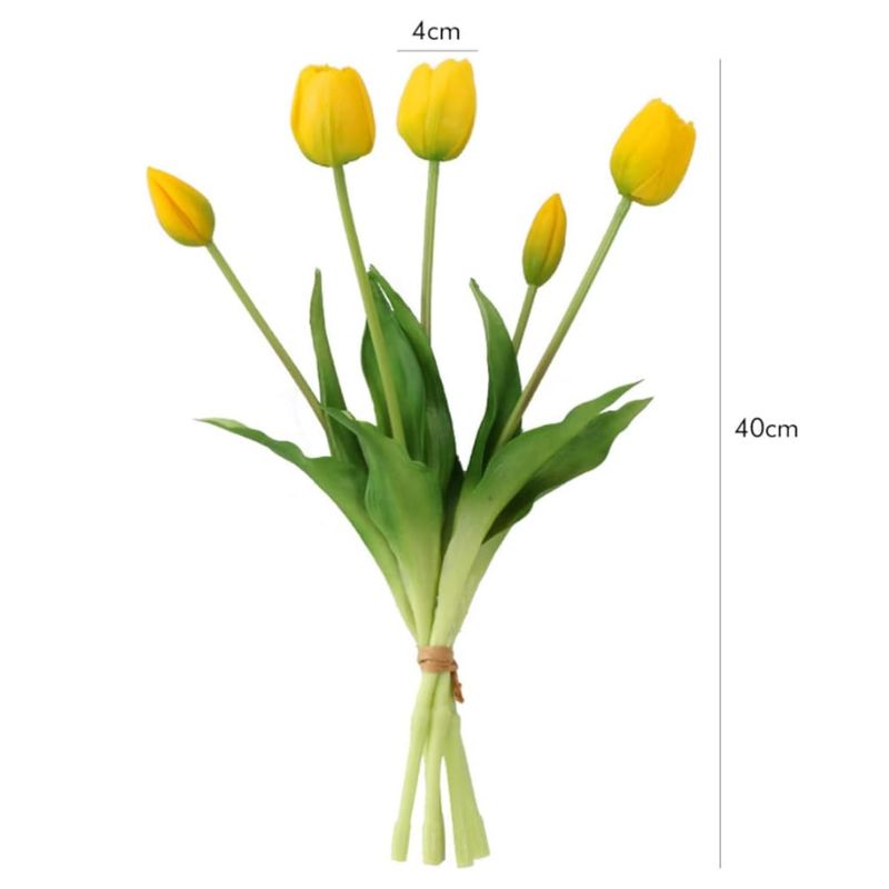 Fleur Artificielle Jaune Tulipes Style Minimaliste