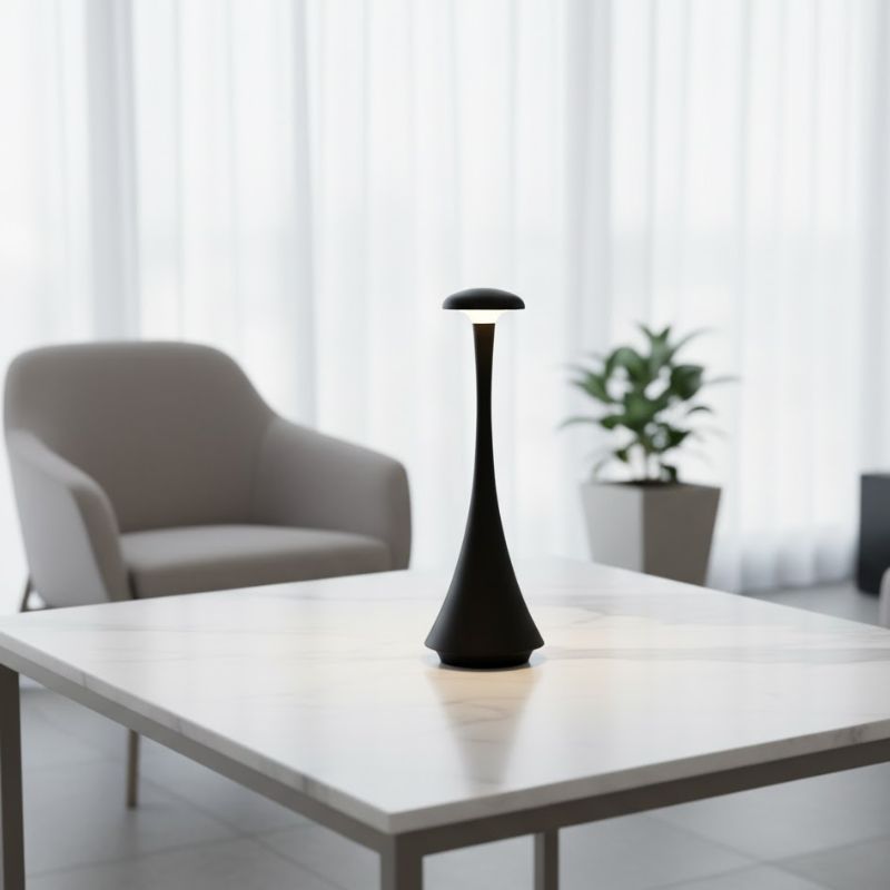 Lampe Champignon Noire Sculpturale Et Chic