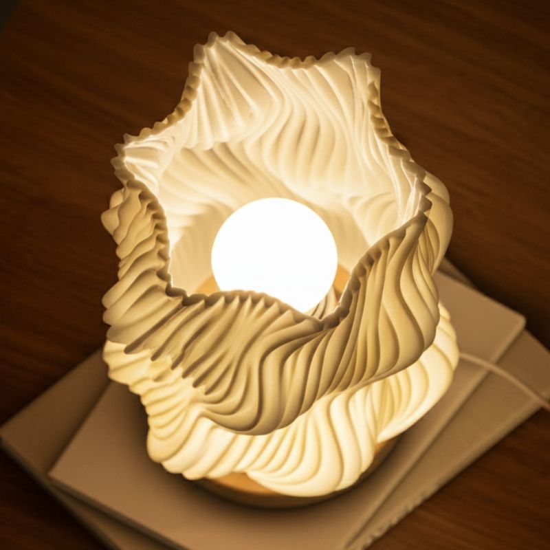 Éclairage de Table Lampe Design Ondulée