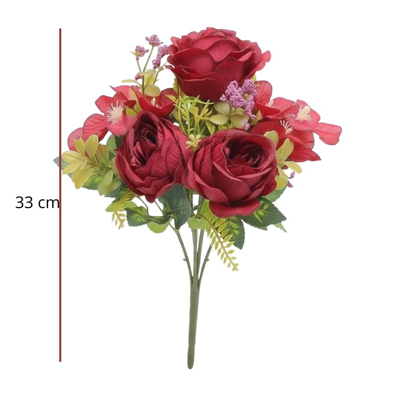 Fleur Artificielle Multicolore Avec Roses Délicates