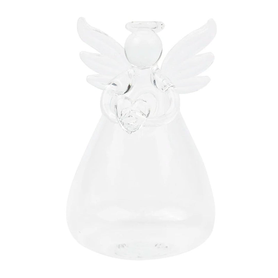 Vase en Verre Transparent en Forme d'Ange