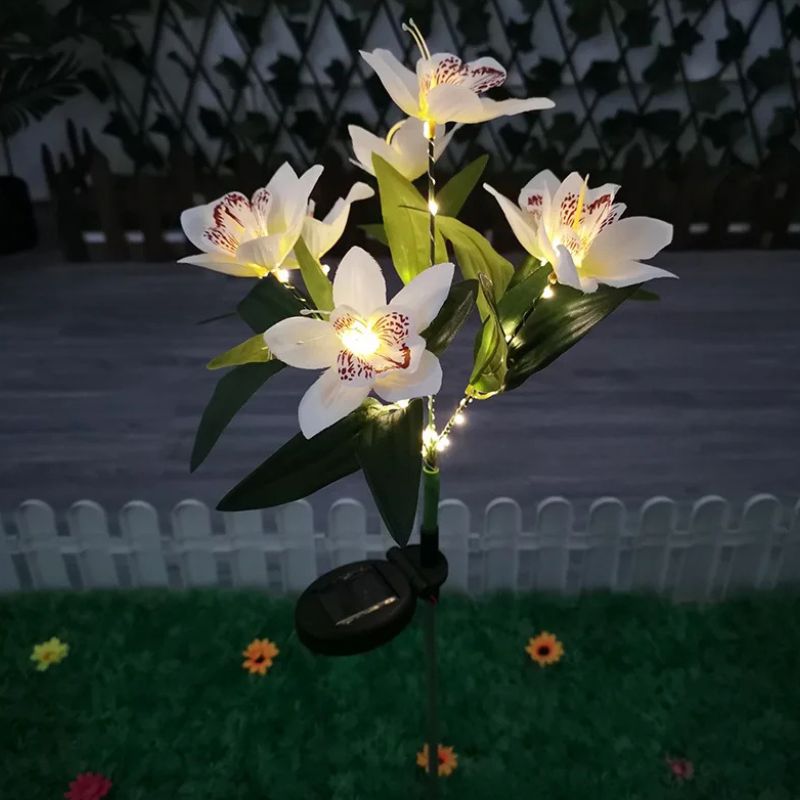 Éclairages Solaires de Jardin Design Orchidées Lumineuses