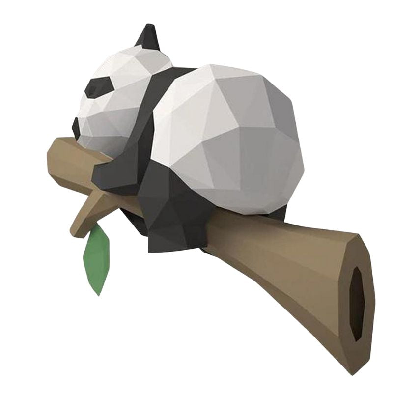 Sculpture Papier Panda Géométrique