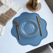 Set De Table Cuir En Forme De Fleur Antidérapant Et Lavable