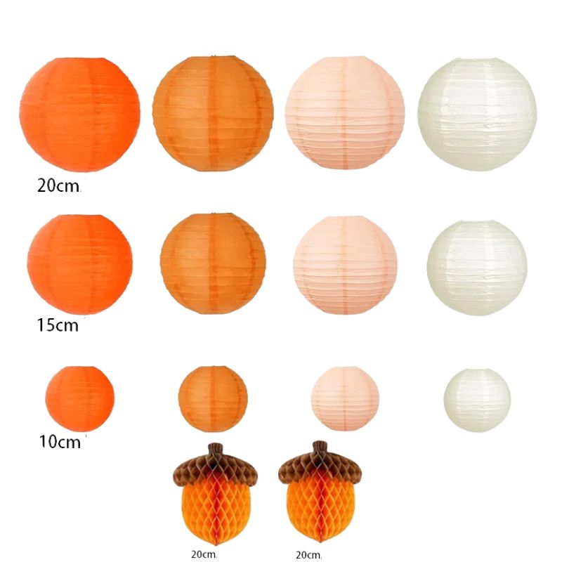 Lanternes Décoratives Suspendues en Papier avec Boules Nid d’Abeille