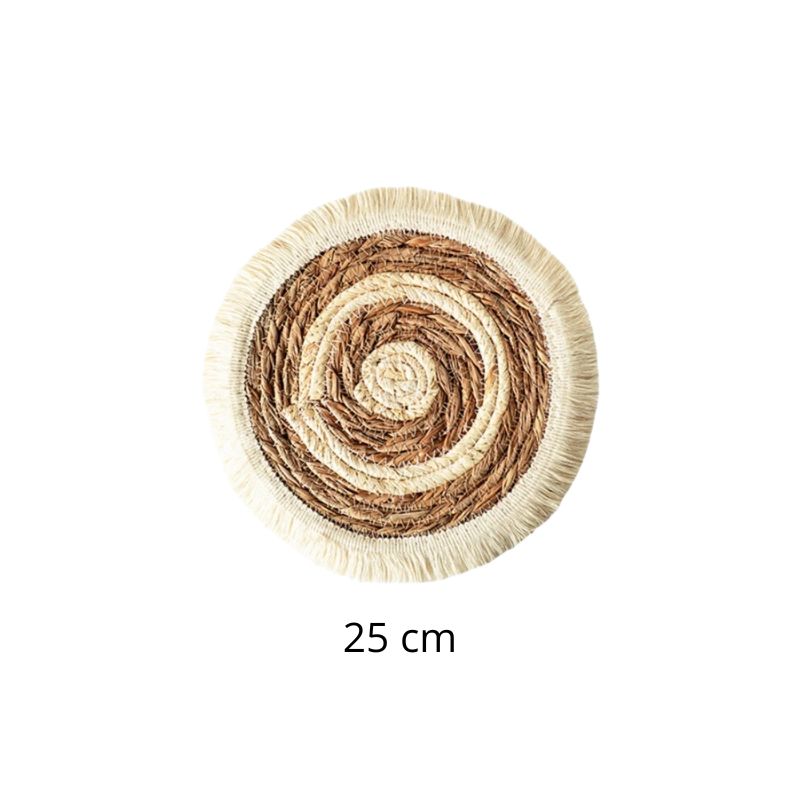 Set De Table En Osier Bohème Chic Avec Texture Tressée Lot de 2