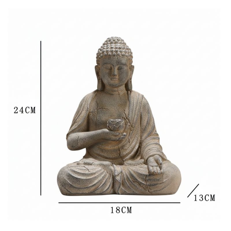 Sculpture Jardin Bouddha Assis En Ambiance Méditation