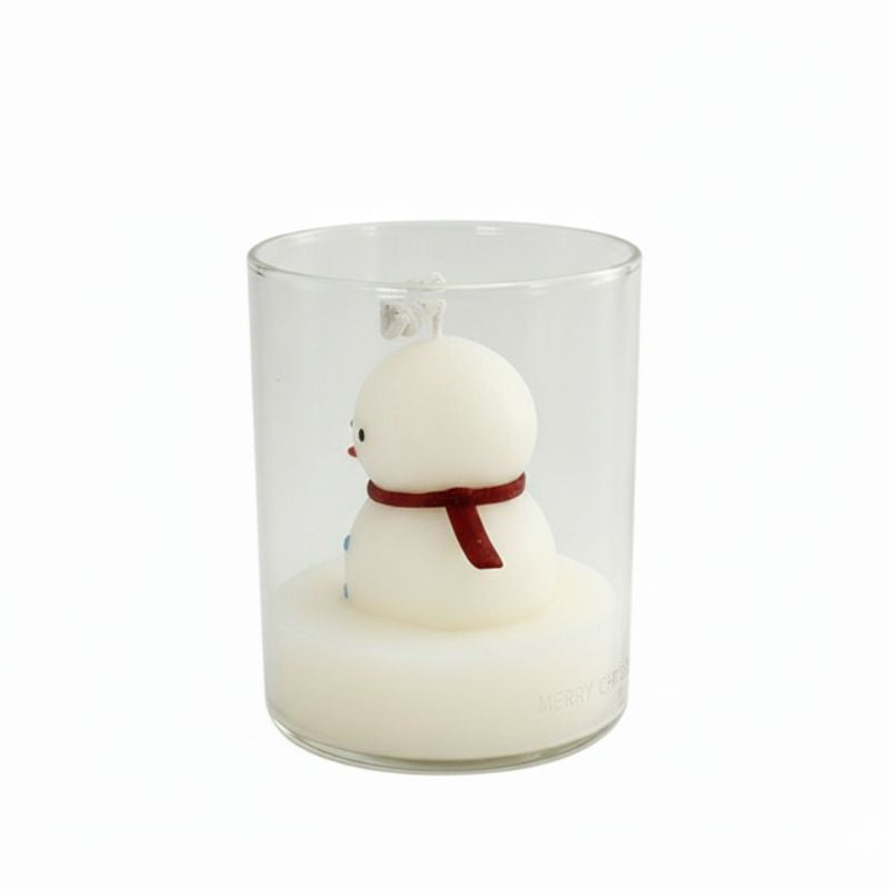 Décoration de Noël Bougie Bonhomme de Neige Parfumée