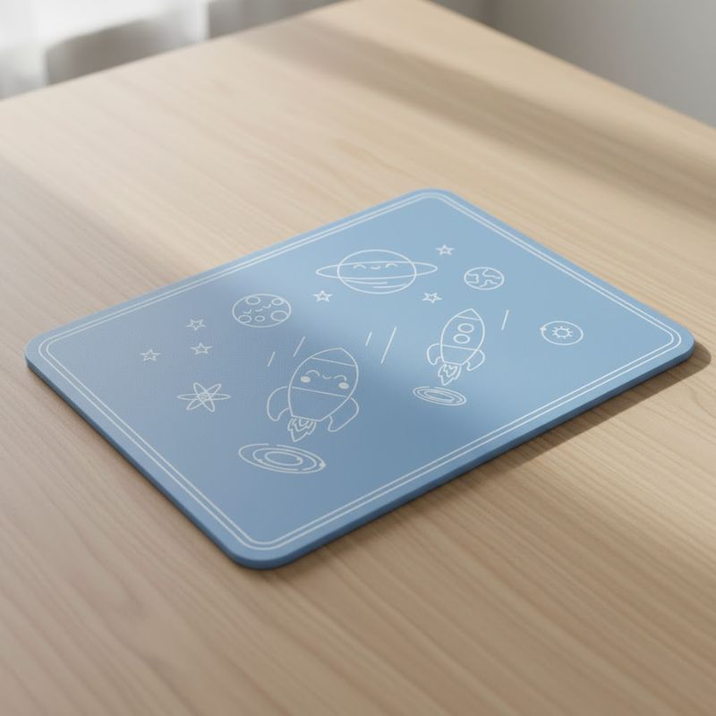 Set De Table Silicone Bleu Étanche Et Résistant À La Chaleur