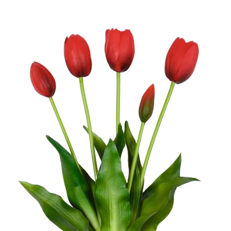 Fleur Artificielle Rouge Style Tulipe Réaliste
