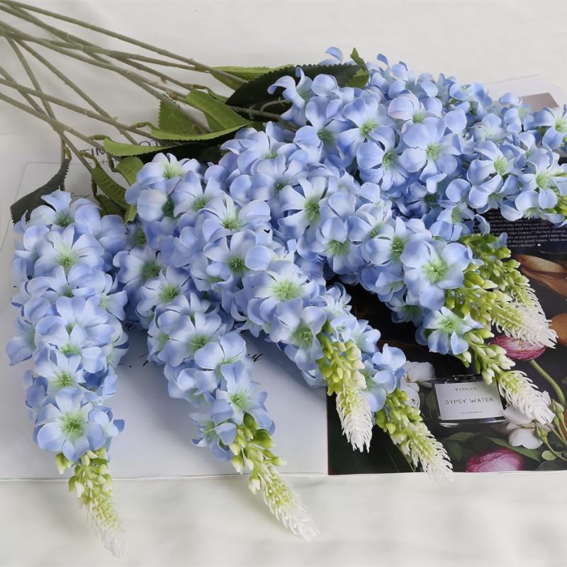 Fleur Artificielle Bleu en Bouquet Épis Dressés