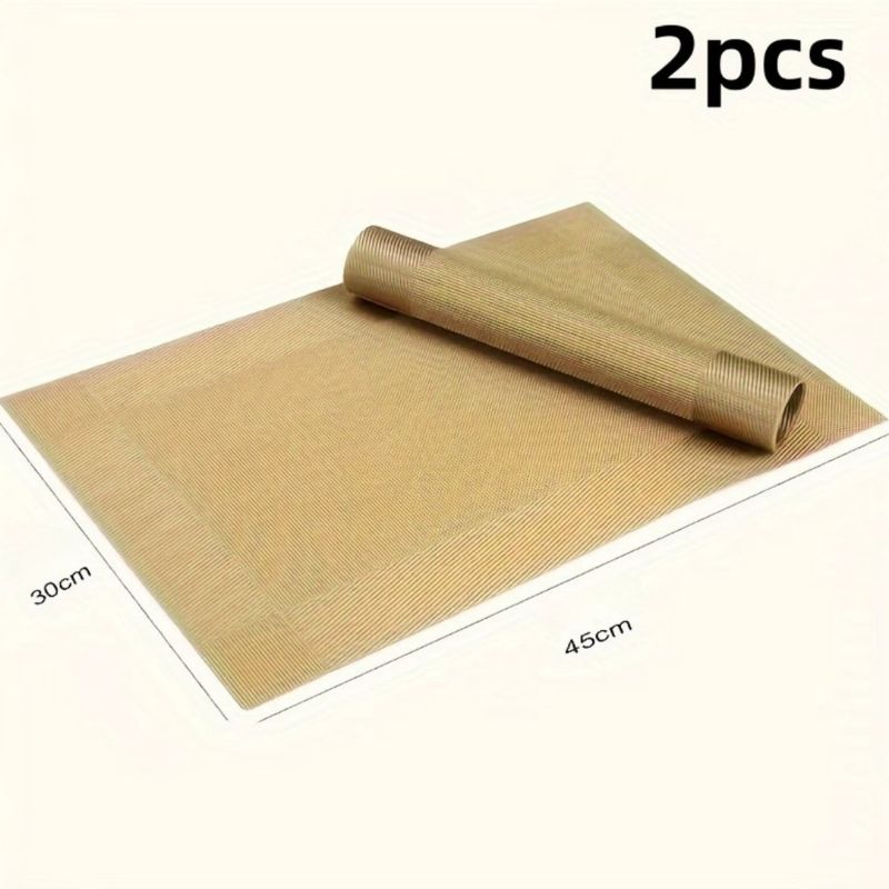 Set De Table Vinyle Doré Brillant Résistant À La Chaleur