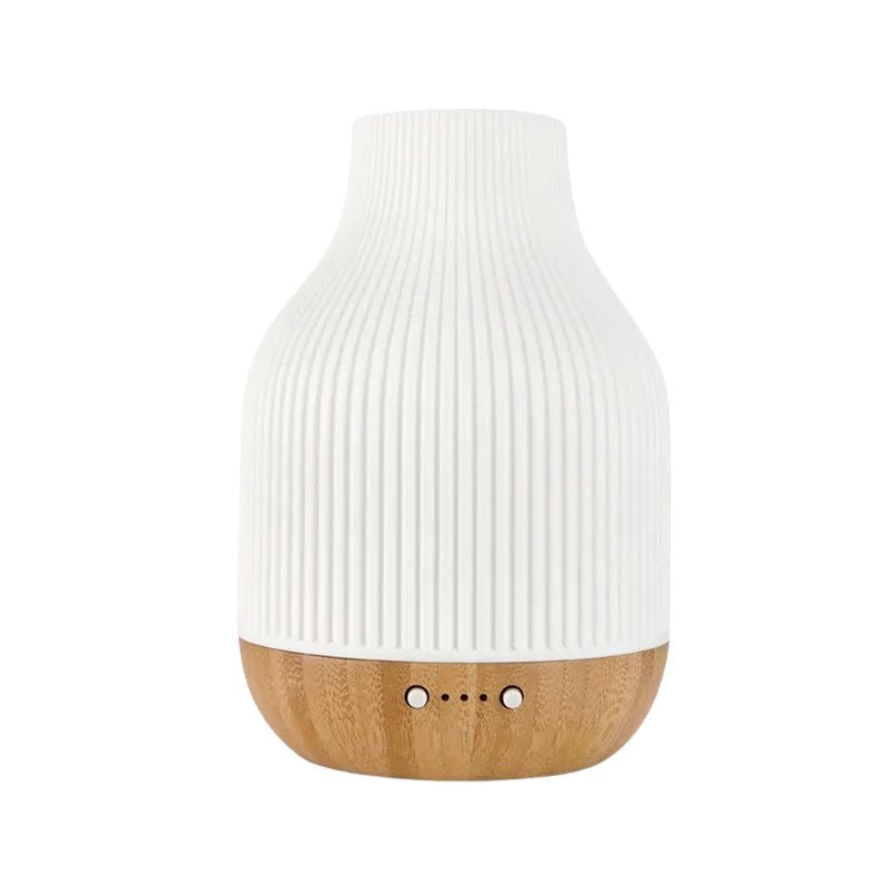 Diffuseur D’Huiles Essentielles Design En Céramique Avec Base En Bois