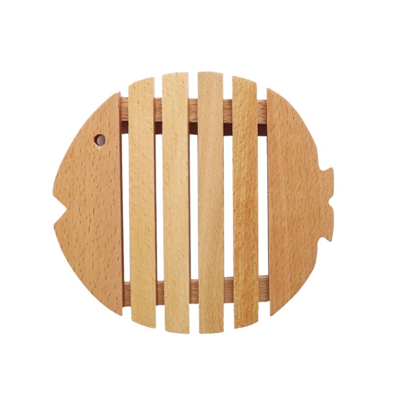 Set De Table Bois Massif Style Scandinave en Forme de Poisson