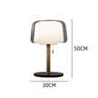 Lampe Champignon Design En Verre Double Couche Et Bois Naturel