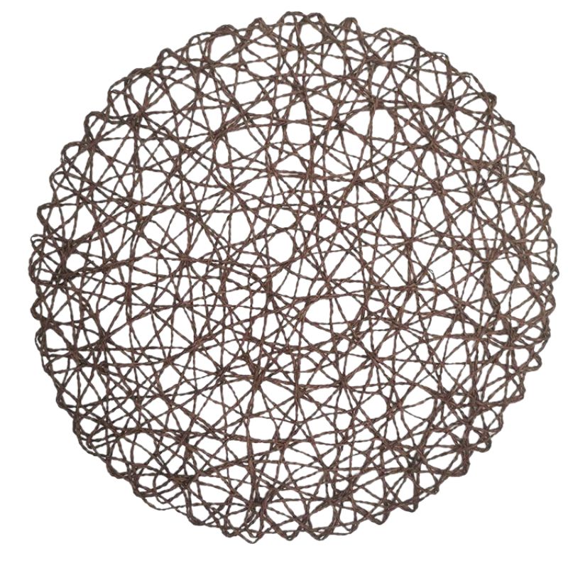 Set De Table En Papier Rond Tissé Style Bohème Élégant 6 Pièces