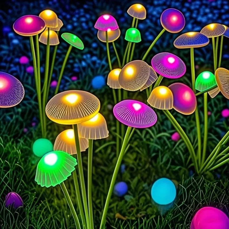 Luminaires Solaires Décoratifs en Forme de Champignon LED