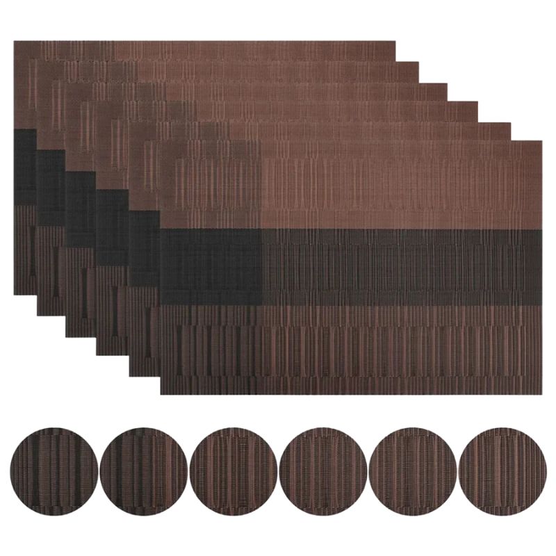 Set De Table Vinyle Dégradé Moderne Et Élégant 6 Pièces