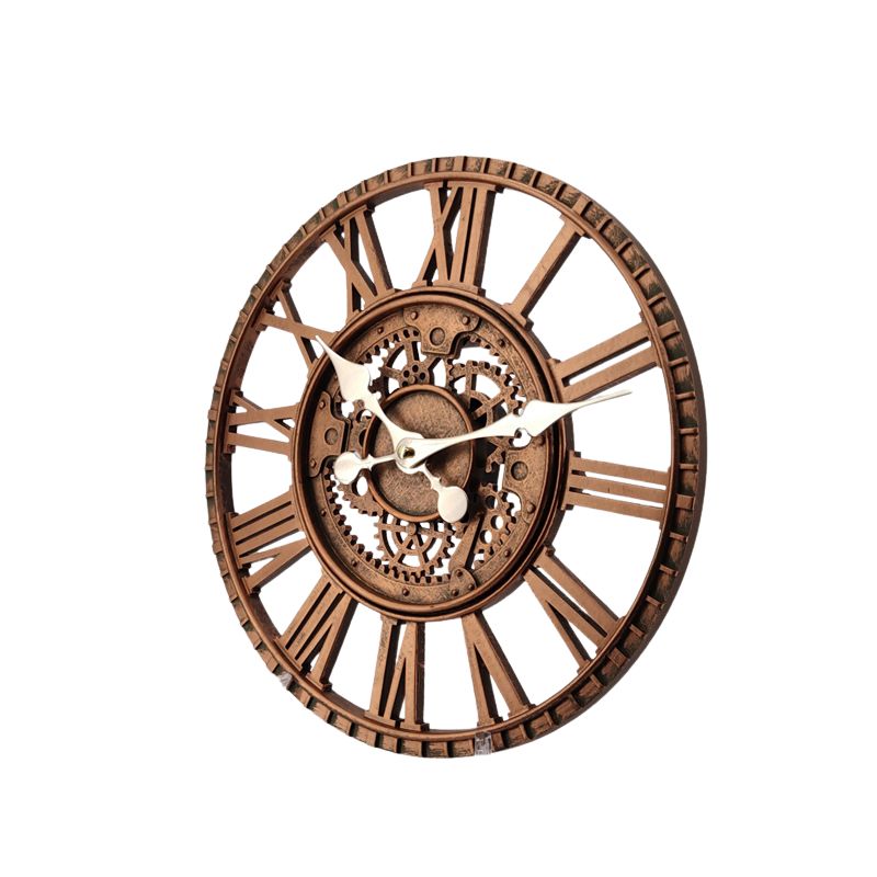 Horloge Ancienne Murale Avec Engrenages Apparents Et Chiffres Romains