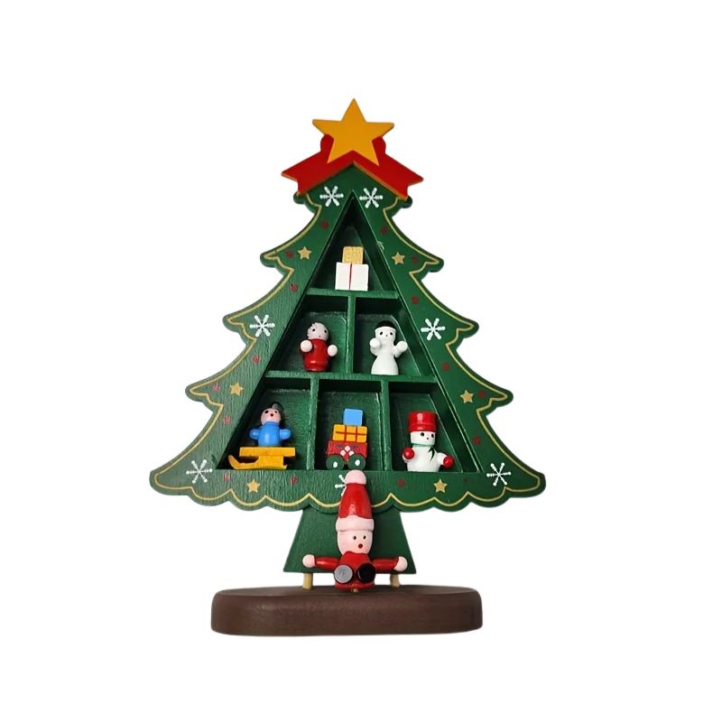 Sapin en Bois de Noël avec Figurines