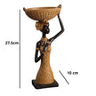 Sculpture Femme Élancée En Art Africain Avec Panier Sur La Tête